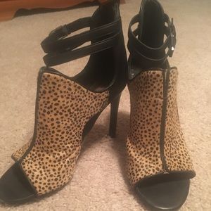 Animal print strap heels